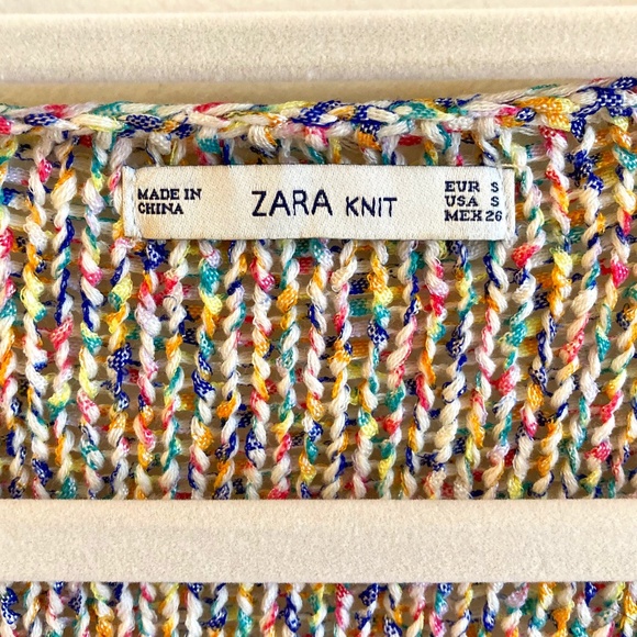 ZARA Rainbow Colored Oversized Boho Sweater Y2K Comfy Size S - Picture 4 of 10